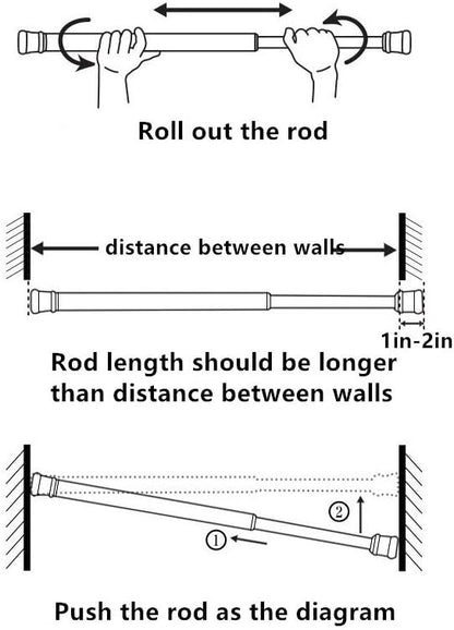Tension Rods, 4 Pack 15.7-28 Inches Adjustable Spring Steel Cupboard Bars - Image 3