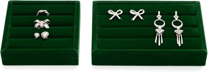 Green Velvet Jewelry Display Tray - Image 2