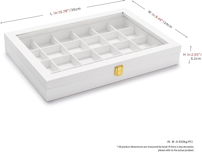 Oirlv Premium Blue Leather 24 Grid Jewelry Tray - Image 5