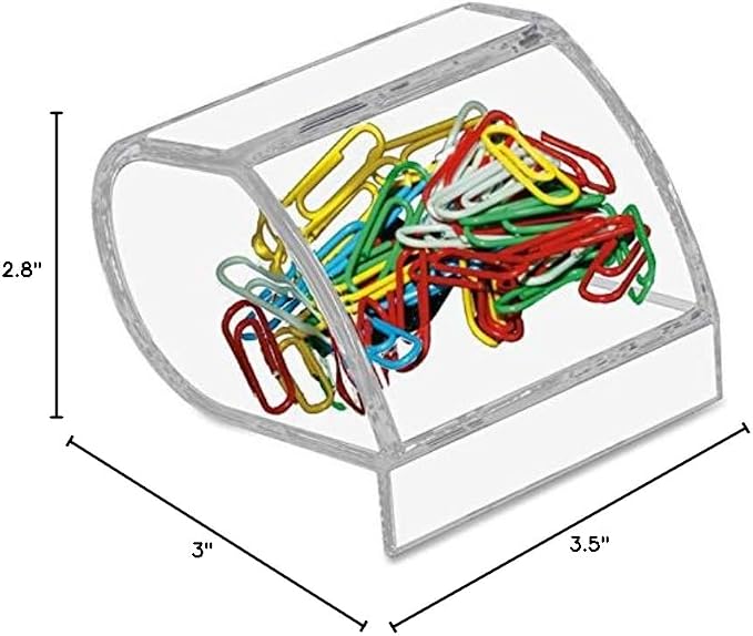 Kantek Clear Acrylic Paper Clip Holder, Angled Open Design, 3.1" x 3.3" x 2.6" - Image 8