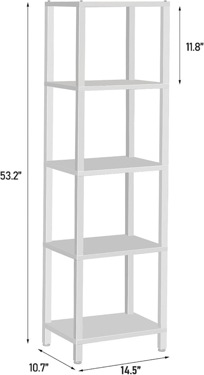 TUTOTAK Bookshelf, 5-Tier Tall Narrow Book Shelf - Image 2