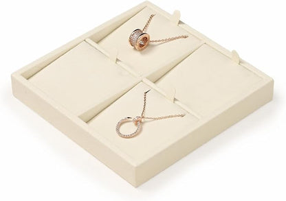 Oirlv Microfiber 4 Slots Jewelry Pendant Display Tray Jewelry Necklace - Image 6