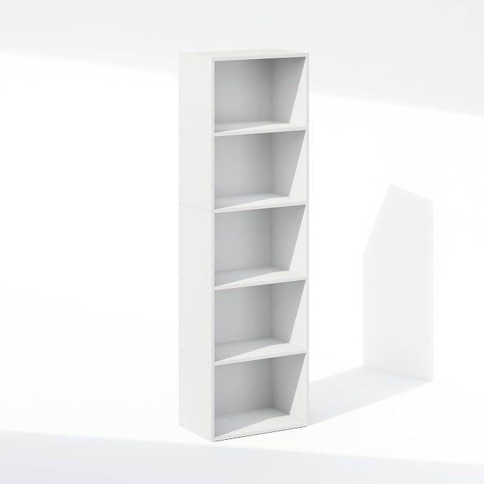 Furinno Reed Closet Organizers and Storage, 5-Tier Closet Organizer, Open Shelf - Image 3