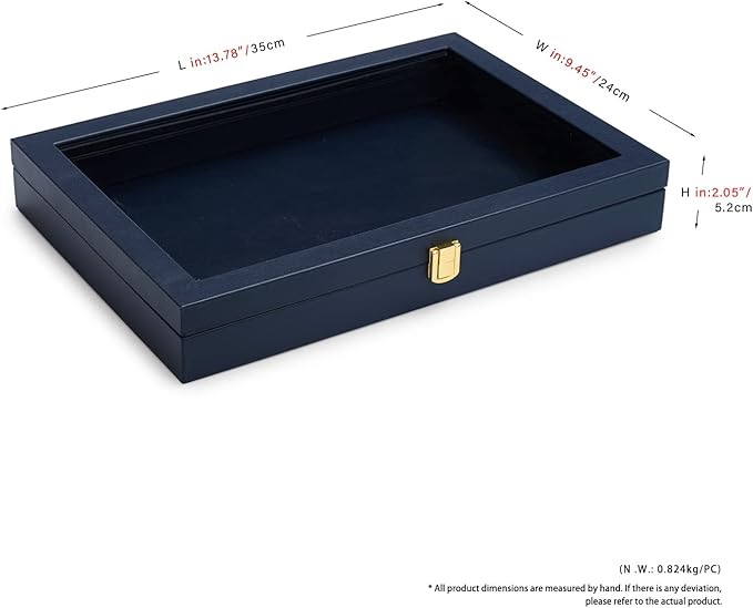 Oirlv Premium Blue Leather Flat Jewelry Tray - Image 5
