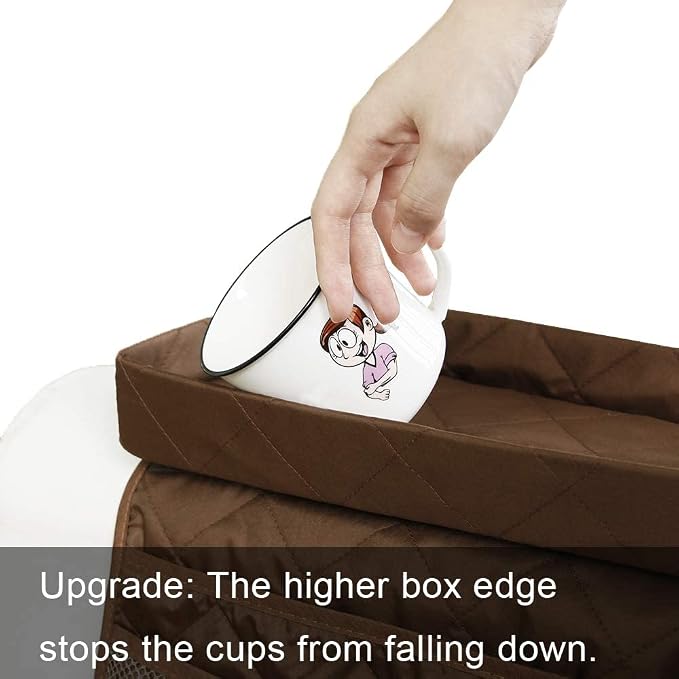 Couch Arm Tray-Couch Arm Cup Holder, Anti-Slip Chair Arm TV Remote Holder - Image 5