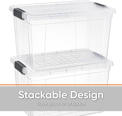 Superio Storage Bins with Lids, Stackable Totes, BPA Free, Odor Free, Organizer - Image 4
