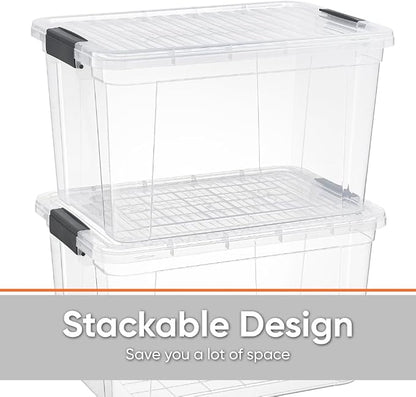 Superio Clear Storage Box with Lid, 14.25 Quart Plastic Container Bins - Image 4