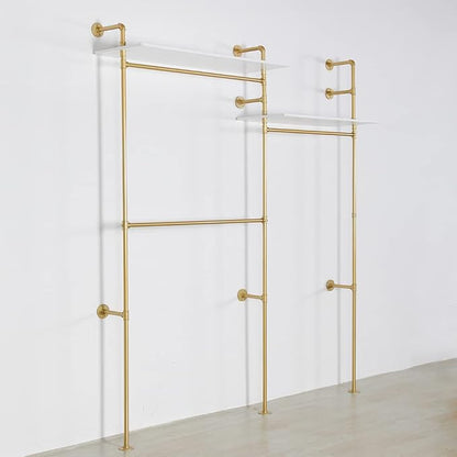 Industrial Pipe Clothing Rack Wall Mounted, Heavy Duty Hanging Clothes Rack - Image 8
