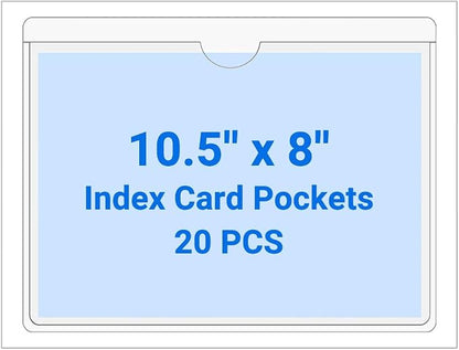 20 PCS Clear Self Adhesive Plastic Label Pockets, Top Loading Business & by Kvatr-X