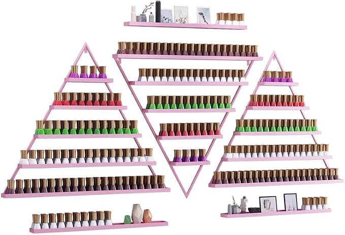 Elegant Gold Wall Mounted Nail Polish Rack - Image 3
