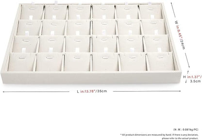 Oirlv Stockable 24 Grids Insert Jewelry Tray Pendant Earrings Storage Trays - Image 6