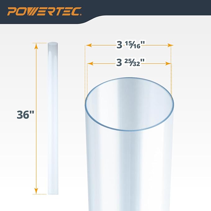 POWERTEC Clear PVC Pipe 4" x 36" Long, 4PK Plastic Tubing and 10PK Pipe Straps - Image 6