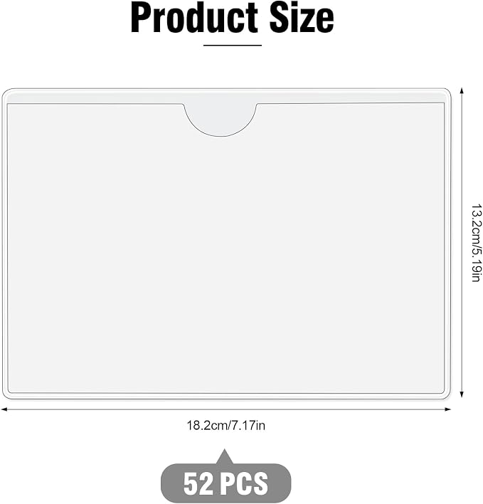 52 Pcs 5" x 7" Self Adhesive Index Card Pockets Label Pockets - Image 2