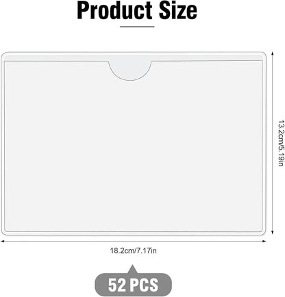 52 Pcs 5" x 7" Self Adhesive Index Card Pockets Label Pockets - Image 2