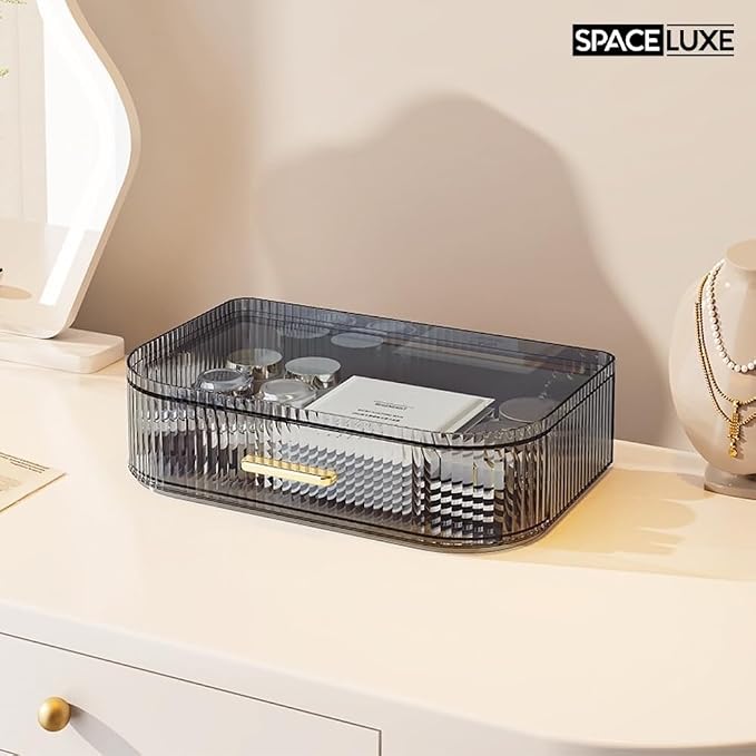 Makeup Organizer with Drawers and 360° Rotating Brush Holder, Large Capacity - Image 7