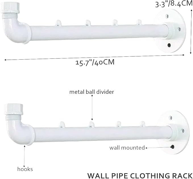 Industrial Wall Pipe Clothing Racks - Image 3