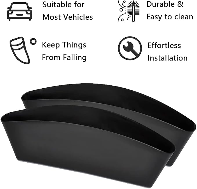 Riloer 2 Pcs Car Seat Pockets Plastic Car Console Side Organizer, Sturdy - Image 3