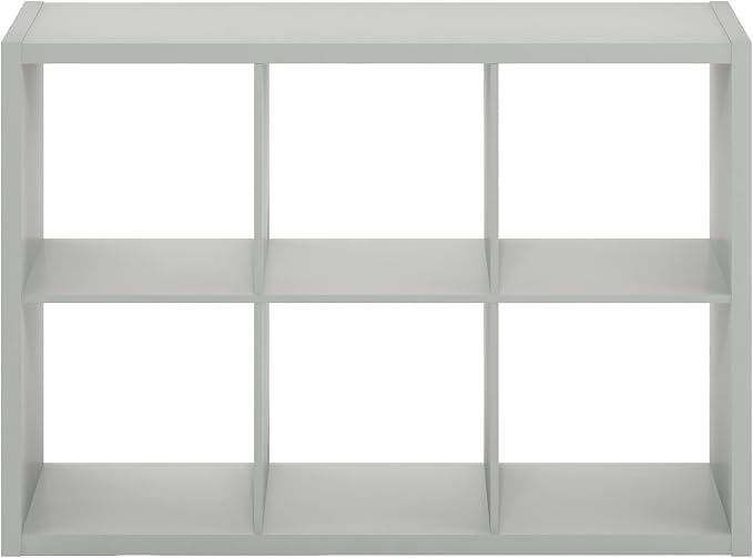 Furinno CUBICLE 6-Cube Book Shelf, Extra Thick Frame Bookshelf, Light Grey | - Image 12