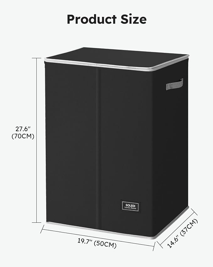 SOLEDI Laundry Hamper with Lid 130L Large & Tall Collapsible Laundry Basket - Image 7