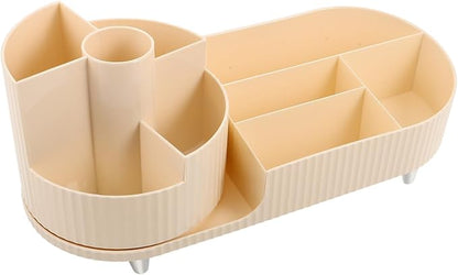 Baluue Rotating Makeup Organizer Carousel 2pcs Set, Desktop Cosmetic Storage Box by Baluue