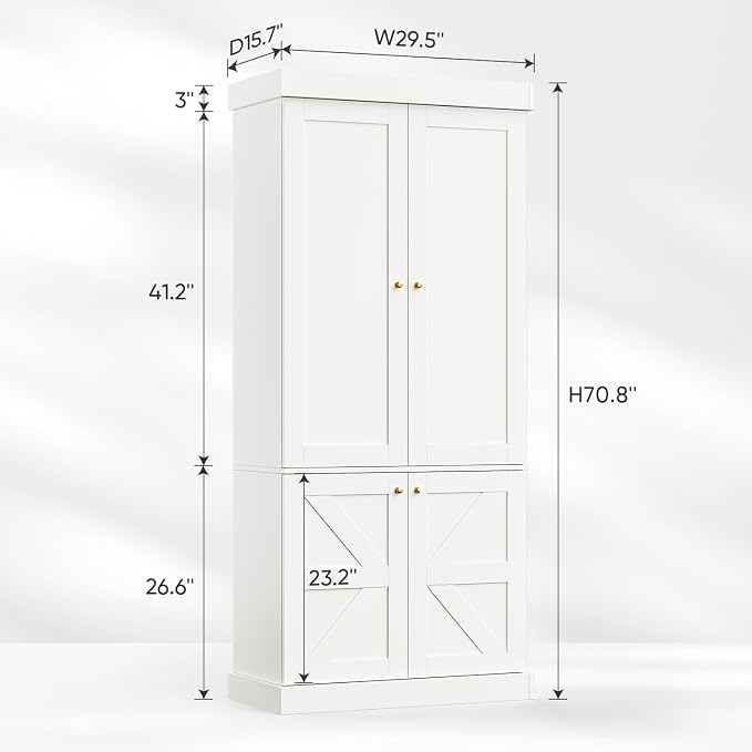 ivaniti 70.8" Tall Farmhouse Bookshelf - Image 2