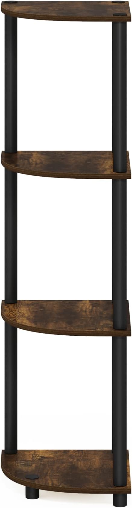 Furinno TURN-N-TUBE Corner Shelf, 4-Tier Corner Bookshelf, Display Storage - Image 7