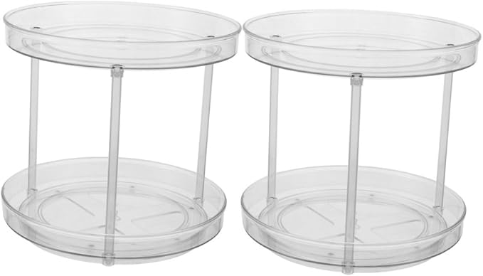 2pcs Rotating Makeup Organizer Multifunctional Round Storage Rack by MUCKLILY