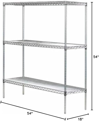 Omega 18" Deep x 54" Wide x 54" High 3 Tier Chrome Starter Shelving Unit - Image 2
