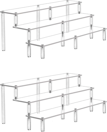 Acrylic Riser Display Shelf, 3 Tier Display Riser by AZEAM