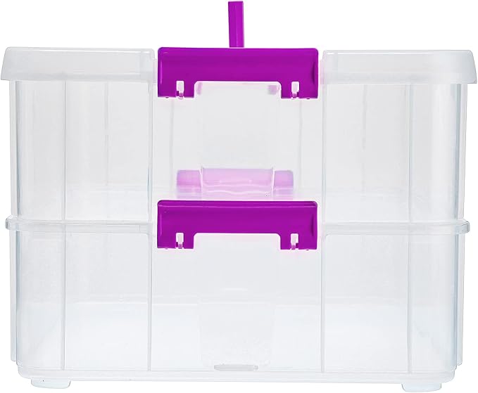 BTSKY 2 Layer Stack & Carry Box, Plastic Multipurpose Portable Storage - Image 7