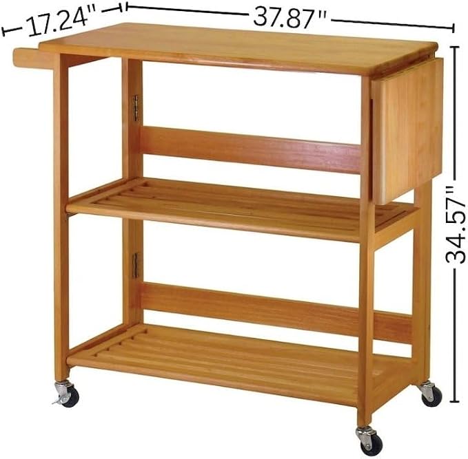 Foldable Kitchen Cart, Open Utility Cart, Serving Trolley on Wheels, Compact - Image 5