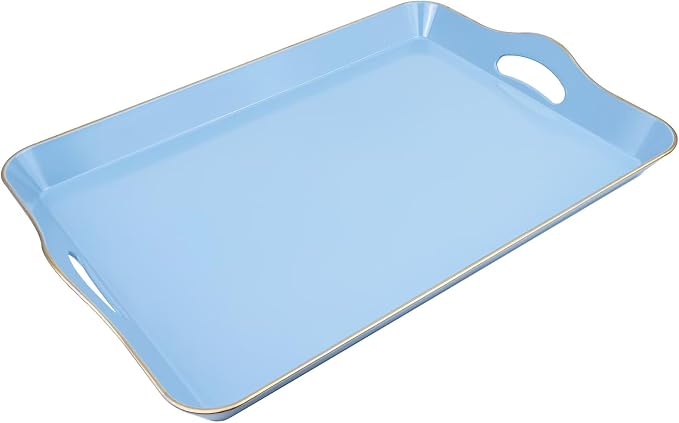 Spsyrine Light Blue Decorative Tray, Elegant Plastic Serving Tray by Spsyrine