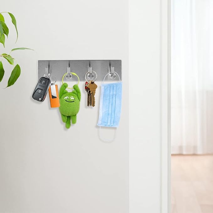 Picowe Key Holder for Wall Decorative, Adhesive Stainless Steel Key Hooks - Image 6