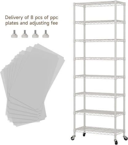 8 Tier Adjustable Storage Shelves Heavy Duty Metal Shelf Wire Shelving Unit - Image 5
