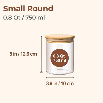ComSaf 0.8 Qt Glass Food Storage Jars Set of 6, Pantry Organization Jar - Image 2