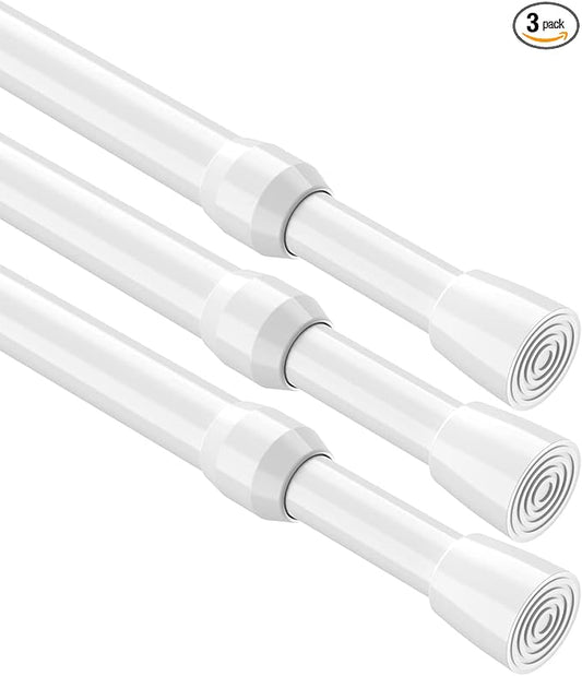 MEXAU 3Pack Spring Tension Curtain Rod 26-39 inch White Small Tension Rod | by MEXAUSPRINGCURTAINRODS