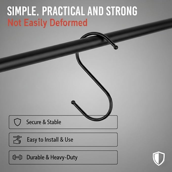 WHITECLOUDZ 20-Pack Black S Hooks - Image 6