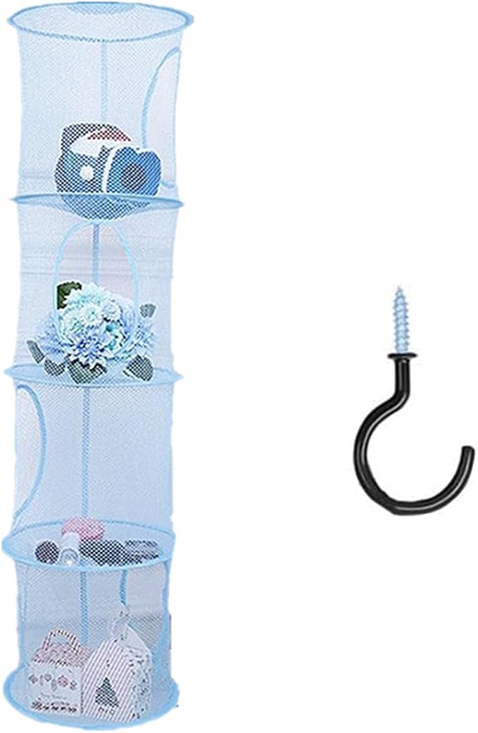 4 Tier Storage Organizer, 43.5 x12 Inch Hanging Mesh Storage Basket by Leoyoubei