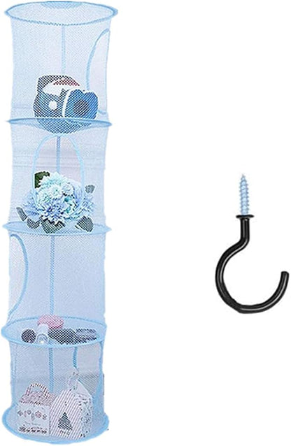 4 Tier Storage Organizer, 43.5 x12 Inch Hanging Mesh Storage Basket by Leoyoubei
