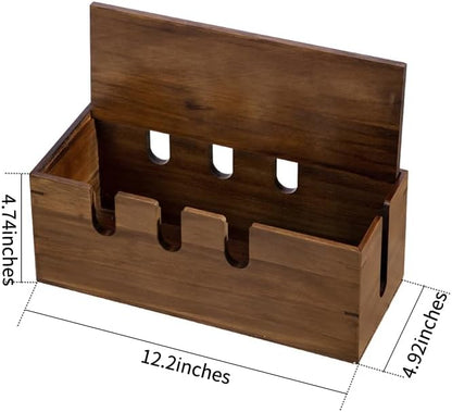 Large Cable Management Box, Wooden Cord Hider Desk Organizer, Power Strip and - Image 4