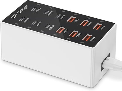 USB C Charging Station Cell Phone Wall Charger 12Ports USBC Fast Charging Power - Image 8