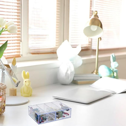 DICOSMETIC 2Pcs Small Acrylic Desk Organizer Drawers Stackable Desktop Storage - Image 6