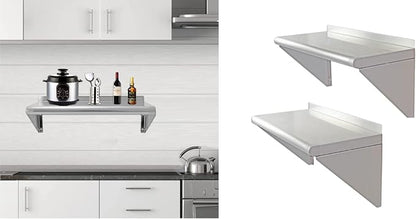 12''x24'' - 2PACKS Wall Mounted Stainless Steel Shelf NSF Commercial Metal Wall - Image 7