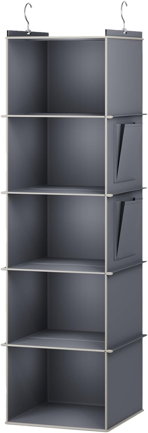 YOUDENOVA Hanging Closet Organizer, 5-Shelf Closet Hanging Storage Shelves - Image 7