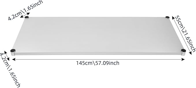 Stainless Steel Under Shelf for Workbench, 57.09x21.65 Inch Adjustable Utility - Image 3
