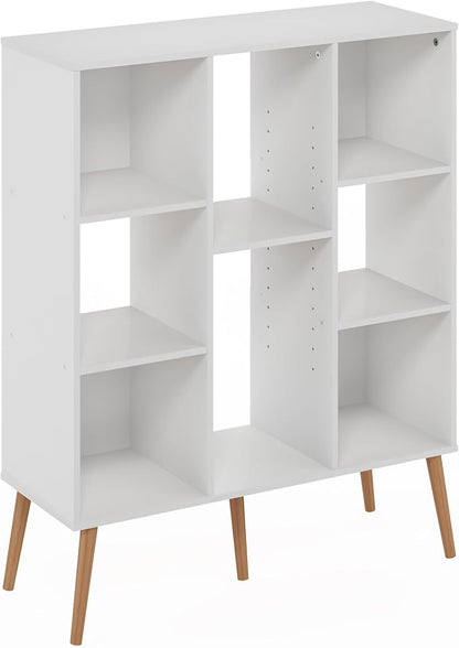 Furinno Claude Mid Century Style Book Shelf, 8-Cube Bookshelf, Cube Storage - Image 6