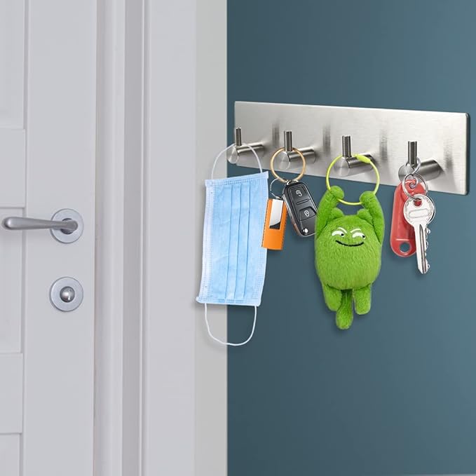Picowe Key Holder for Wall Decorative, Adhesive Stainless Steel Key Hooks - Image 4