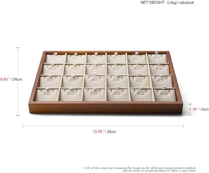 Oirlv Wood 24 Grids Jewelry Tray - Image 9