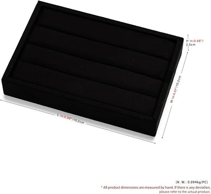 Oirlv 3 Slots Velvet Small Ring Organizer Earrings Trays Showcase Display - Image 8