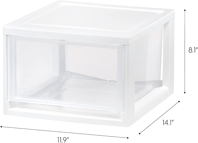 IRIS USA 14.5 Qt. Plastic Drawer Storage Organizer Stacking Drawers, Stackable - Image 3